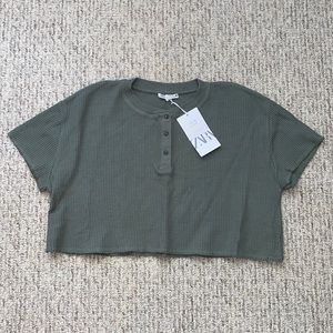 ZARA short sleeve cropped tee